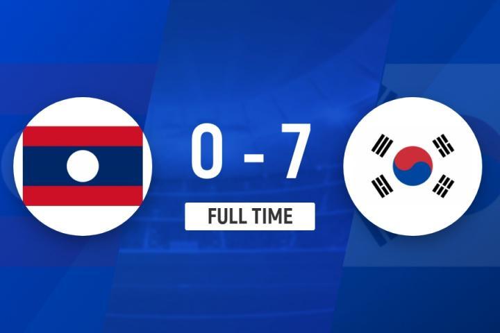 开云app安全认证-2场进12球丢0球！韩国U23队7-0大胜老挝U23，暂列J组第一